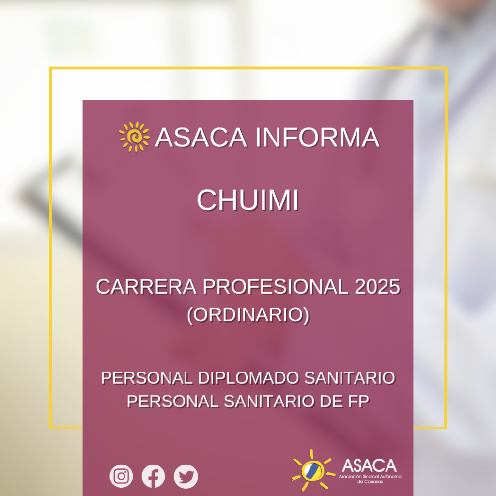 CHUIMI CARRERA PROFESIONAL DEFINITIVA 2025 DEL PERSONAL SANITARIO DE FP Y PERSONAL DIPLOMADO SANITARIO