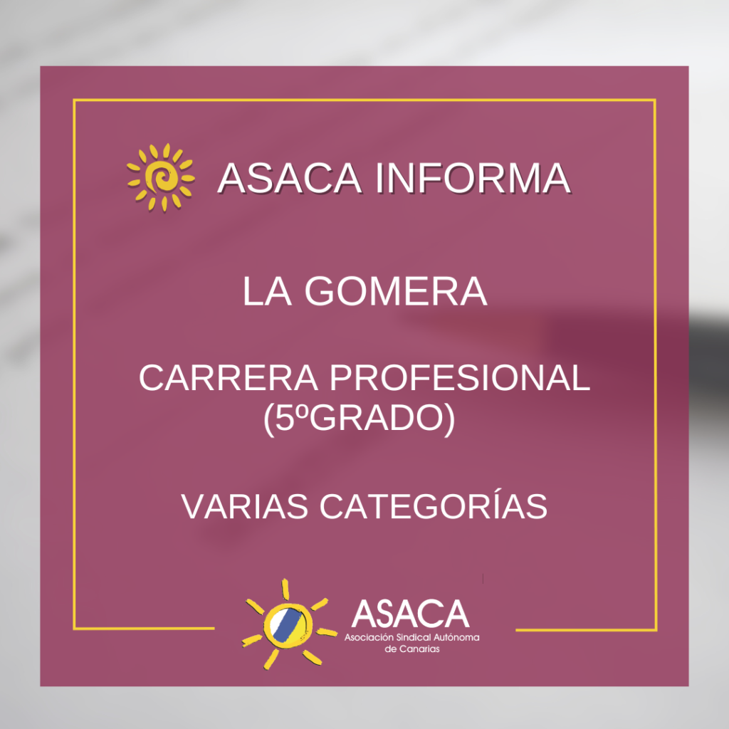 LA GOMERA CARRERA PROFESIONAL 2025 EXCEPCIONAL 5ºGRADO PROVISIONAL DE VARIAS CATEGORÍAS