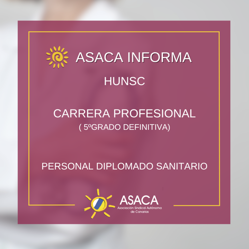 HUNSC CARRERA PROFESIONAL 2025 5ºGRADO DEFINITIVA DEL PERSONAL DIPLOMADO SANITARIO