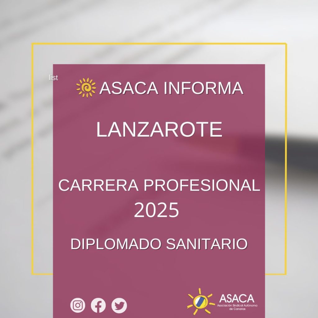 LANZAROTE CARRERA PROFESIONAL 5º GRADO DEFINITIVA 2025 DEL PERSONAL DIPLOMADO SANITARIO