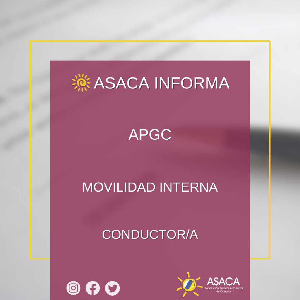 APGC CONVOCATORIA MOVILIDAD INTERNA CONDUCTOR/A