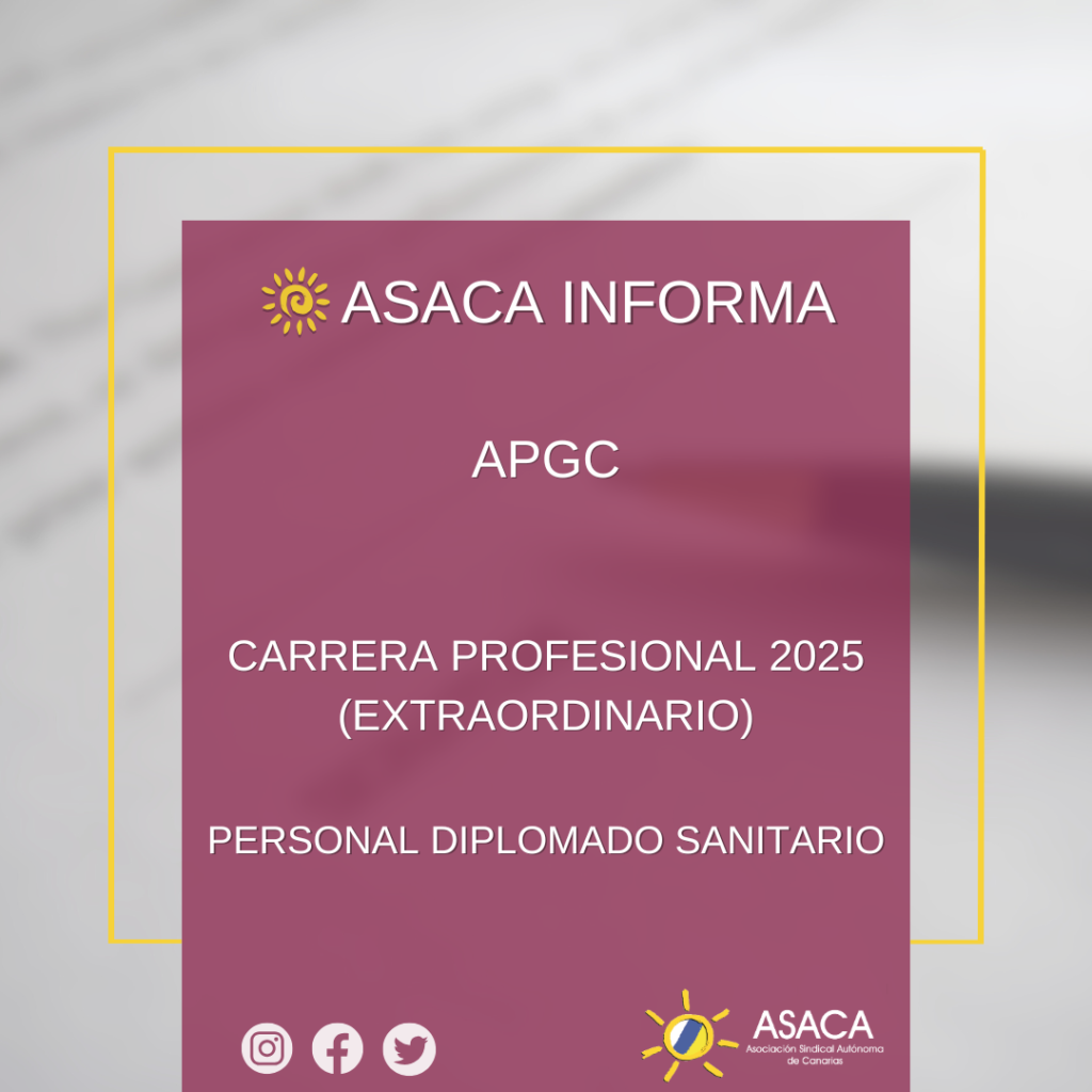 APGC CARRERA PROFESIONAL 2025 5º GRADO DEFINITIVA DEL PERSONAL DIPLOMADO SANITARIO 