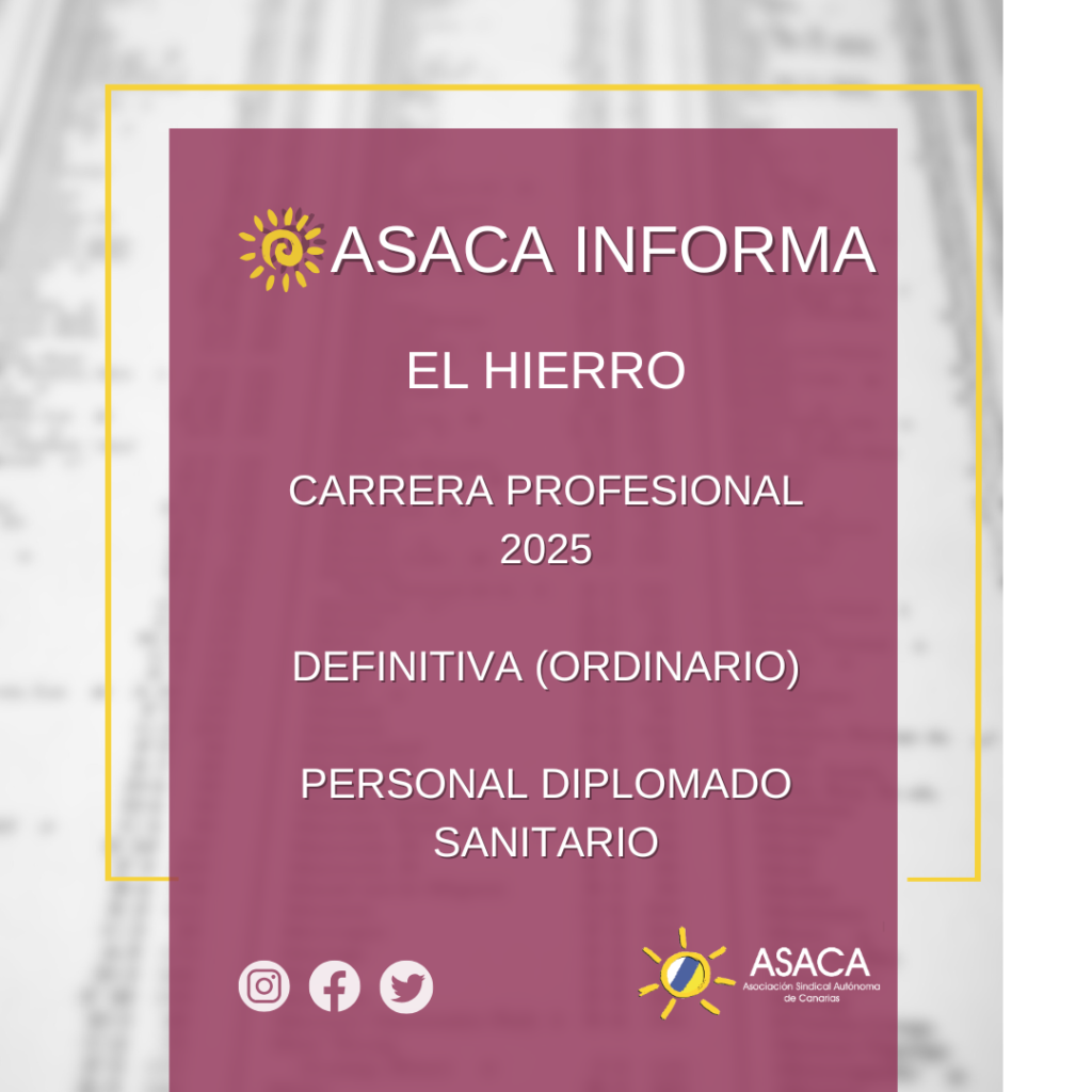 EL HIERRO CARRERA PROFESIONAL 2025 ORDINARIO DEFINITIVA DEL PERSONAL DIPLOMADO SANITARIO