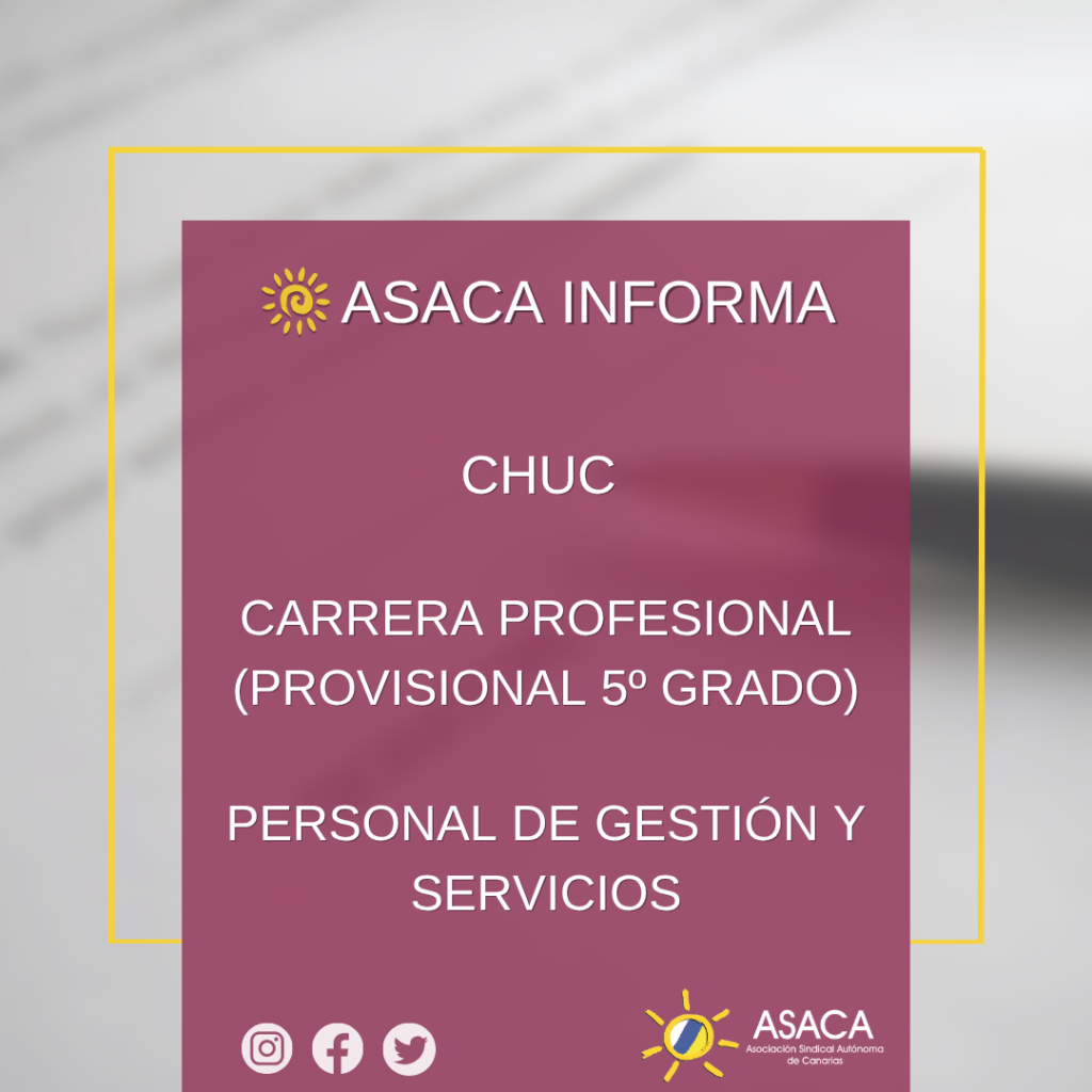 CHUC CARRERA PROFESIONAL EXTRAORDINARIA 2025 PROVISIONAL DEL PERSONAL DE GESTION Y SERVICIOS
