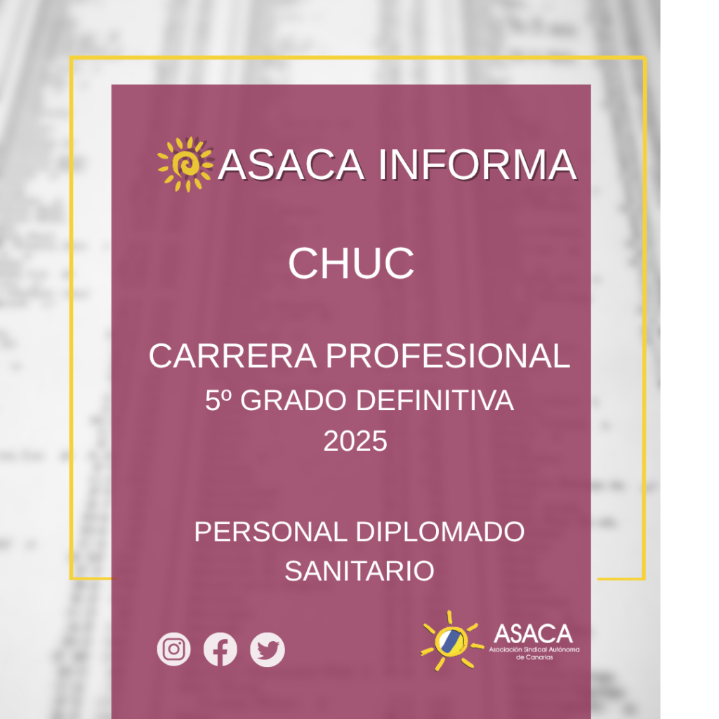 CHUC CARRERA PROFESIONAL, 2025, DEFINITIVA, 5º GRADO DEL PERSONAL DIPLOMADO SANITARIO
